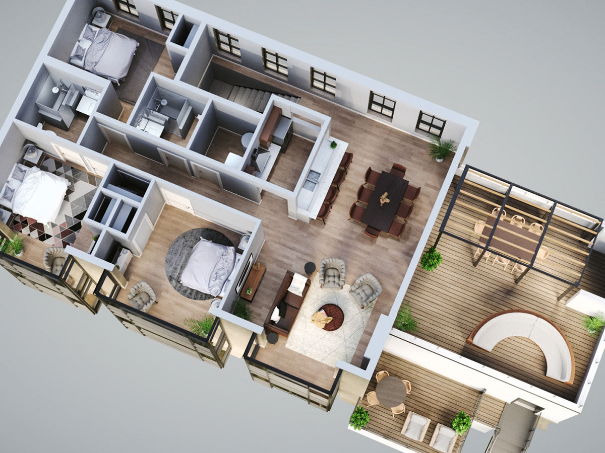 Floor Plan Rendering example