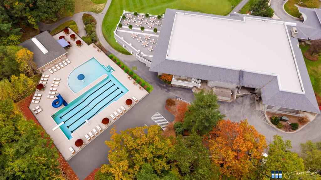 drone aerial hotel pool