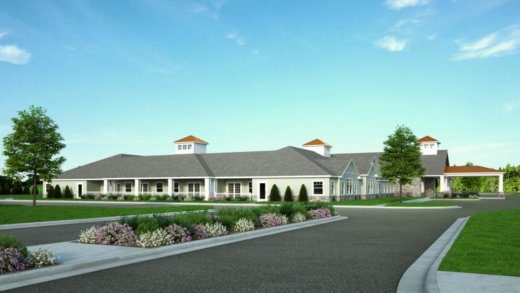 Architectural rendering of assisted living 3D design model