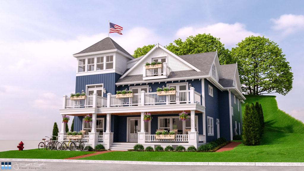 Architectural rendering of home 3D design model