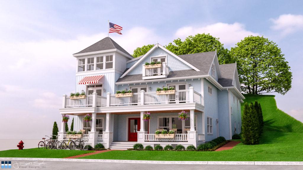 Architectural rendering of home 3D design model