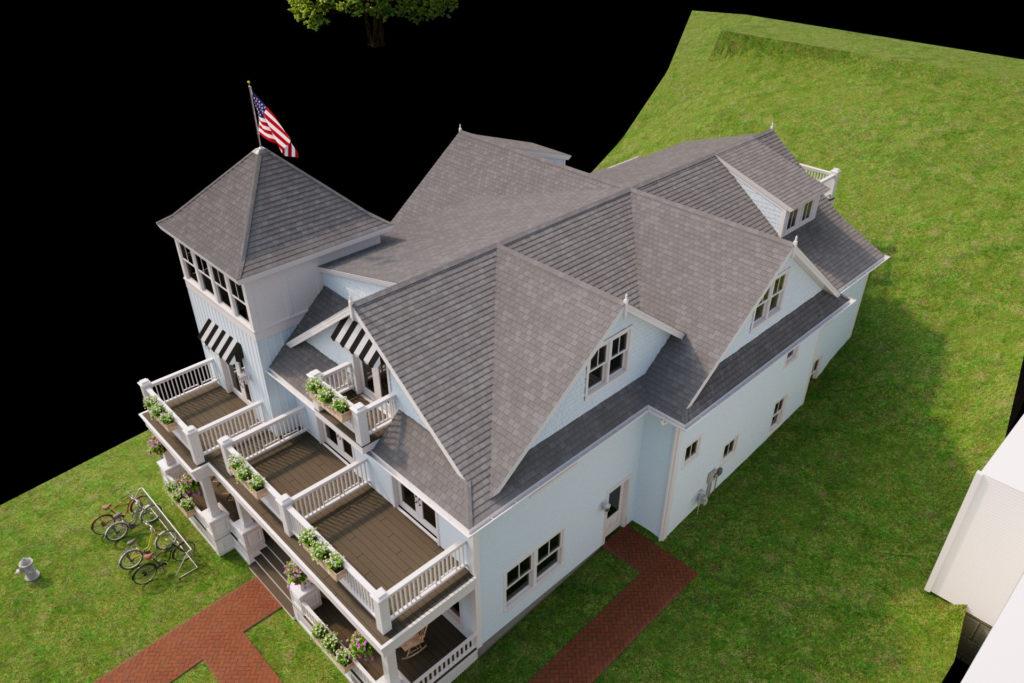Architectural rendering of home roof 3D design model