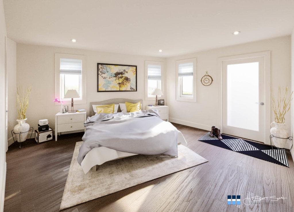 Architectural rendering of home bedroom 3D design model