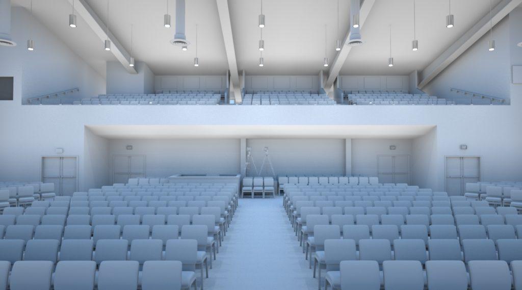 Architectural rendering of auditorium 3D design model