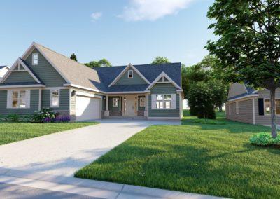 Architectural rendering of house 3D design model