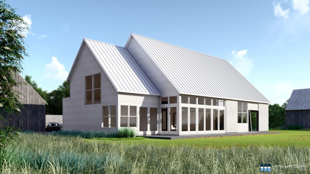 Architectural rendering of farm house 3D design model