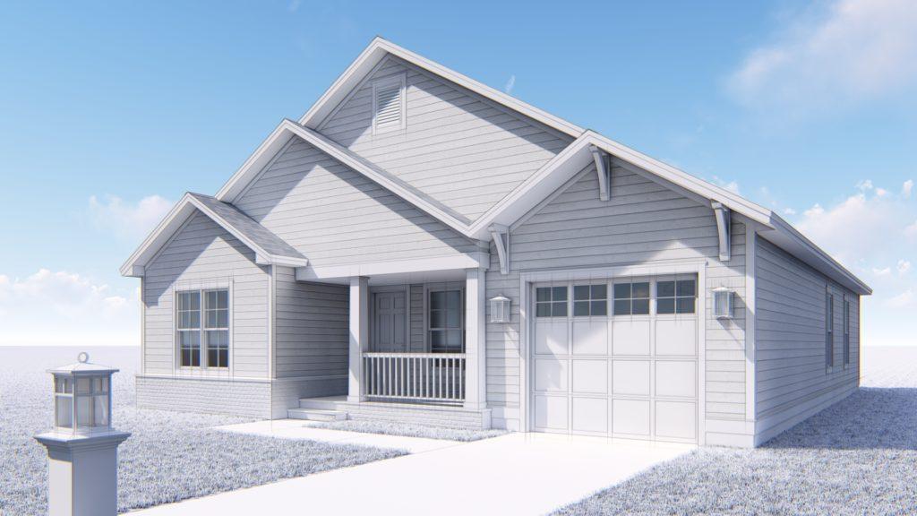 Architectural rendering of home 3D design model