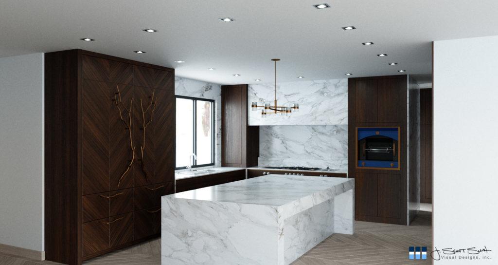 Architectural rendering of home kitchen 3D design model