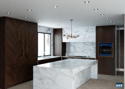 Architectural rendering of home kitchen 3D design model
