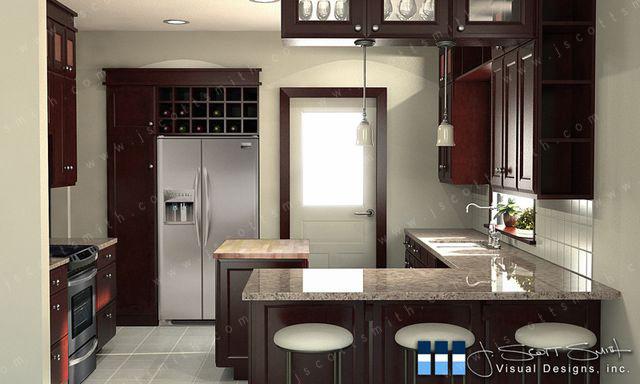 Architectural rendering of kitchen 3D home design model