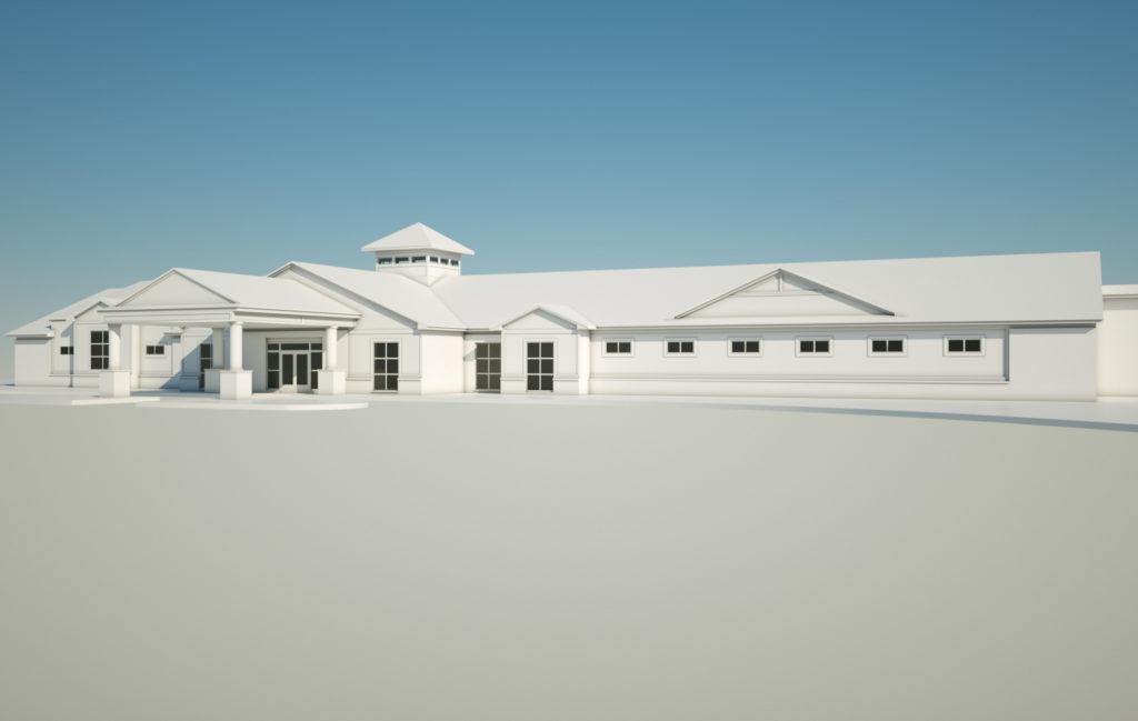 Architectural rendering of assisted living 3D design model