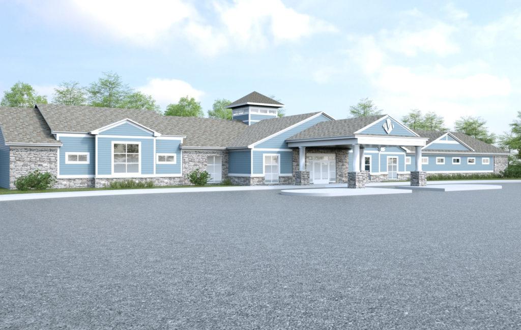 Architectural rendering of assisted living 3D design model