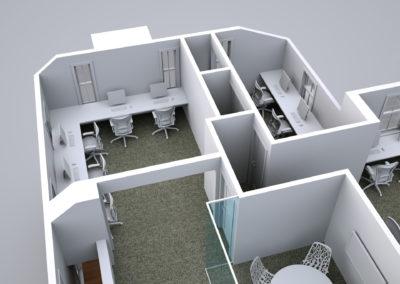 Architectural rendering of office building 3D design model
