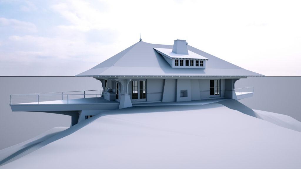 Architectural rendering of house 3D design model