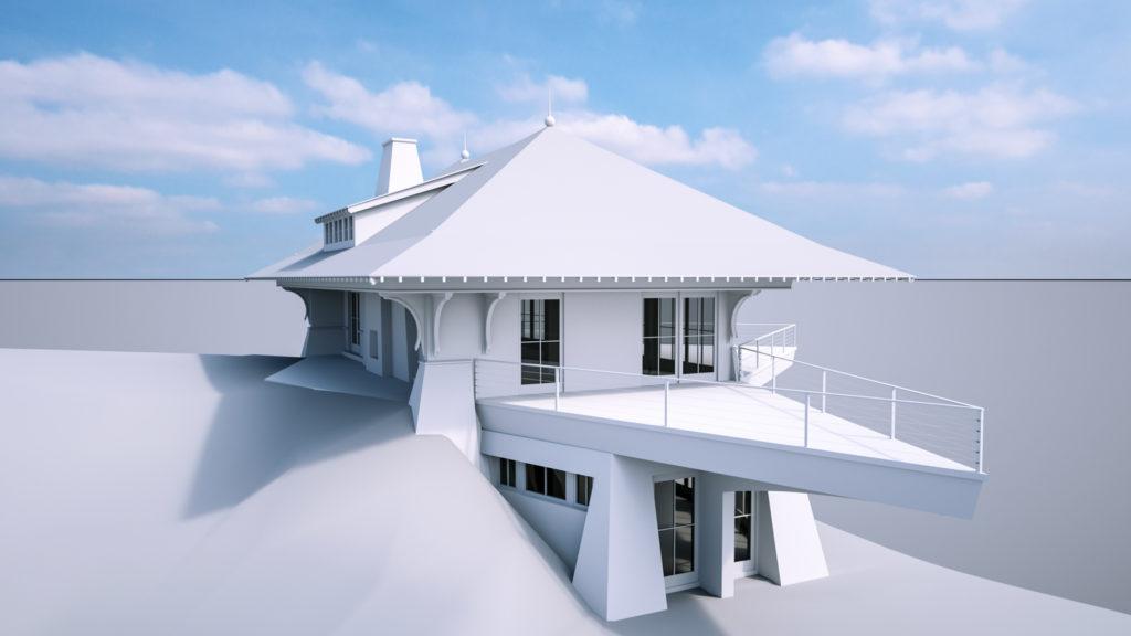 Architectural rendering of house 3D design model