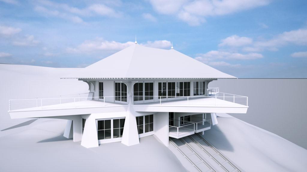 Architectural rendering of house 3D design model