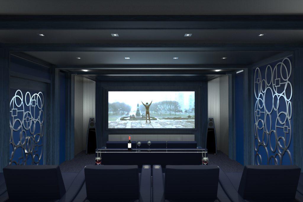 architectural rendering home theater 3D model