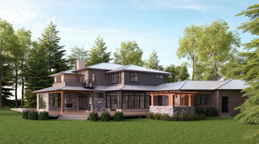 Architectural 3D rendering residential exterior