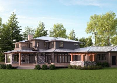 Architectural 3D rendering residential exterior