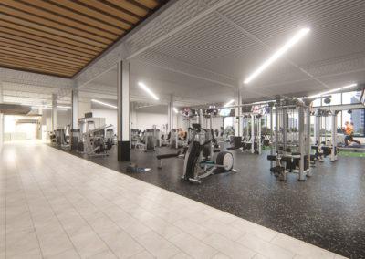 architectural 3d rendering gym weight room