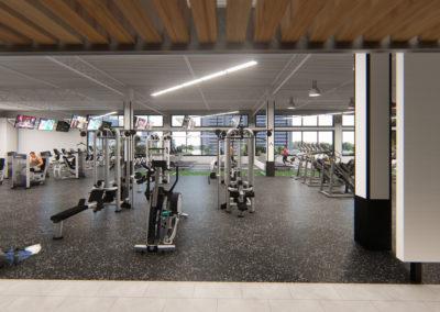 architectural 3d rendering gym weight room