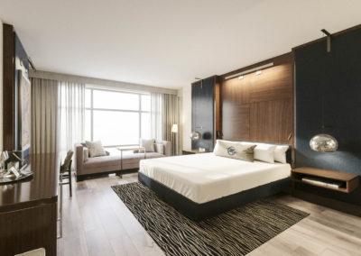 Architectural 3D rendering hotel guest room