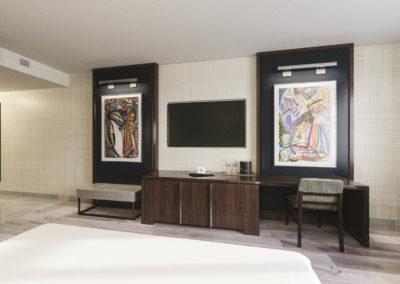 Architectural 3D rendering hotel guest room