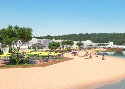 3D rendering beach front resort