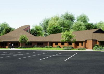 architectural 3D rendering church exterior