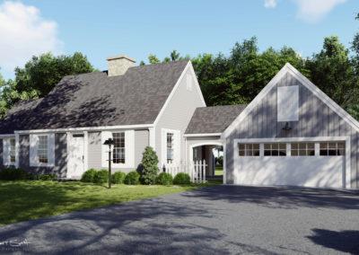 architectural 3D rendering house exterior gray