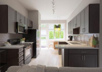 Architectural 3d rendering kitchen