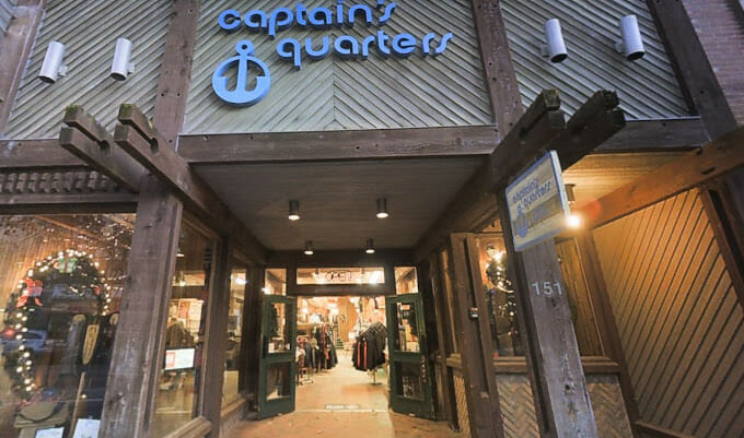 An image of the front of the store Captain's Quarters